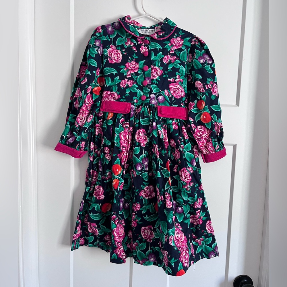 Vintage 90s Eagle’s Eye floral/fruit dress size 6